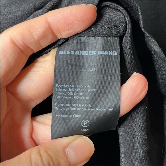 Alexander Wang Black Long Sleeve Dress with Sheer Detail, US2 - Picture 10 of 10